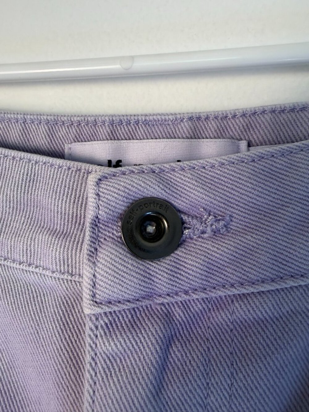 Self-Portrait Lilac Wide-Leg High Rise Denim Cargo Jeans - Picture 5 of 8
